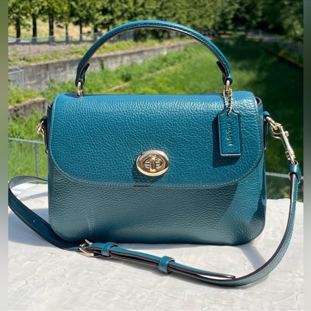 COACH Marlie Top Handle Satchel in Teal Ink C1557